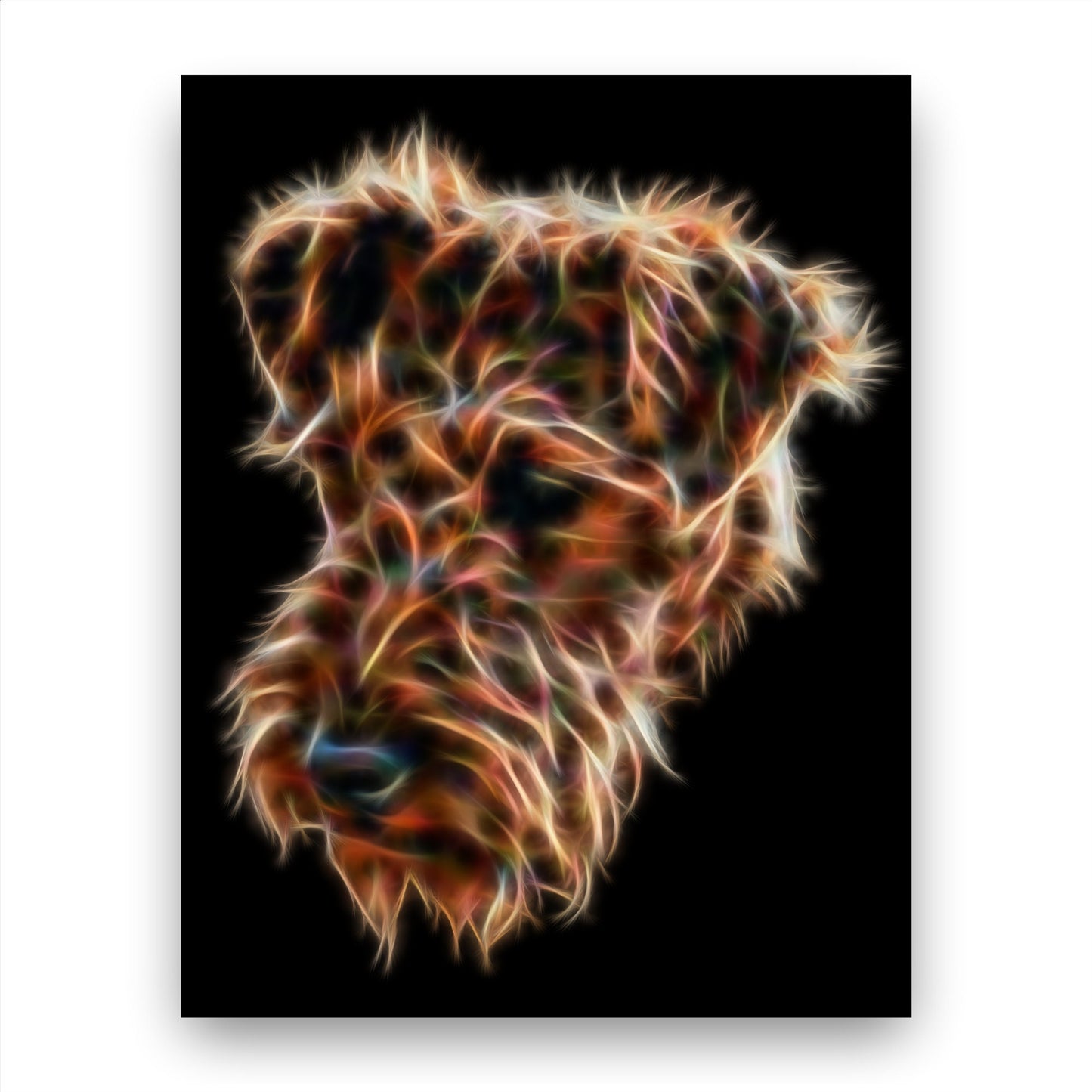 Airedale Terrier Print with Stunning Fractal Art Design. Various Sizes Available