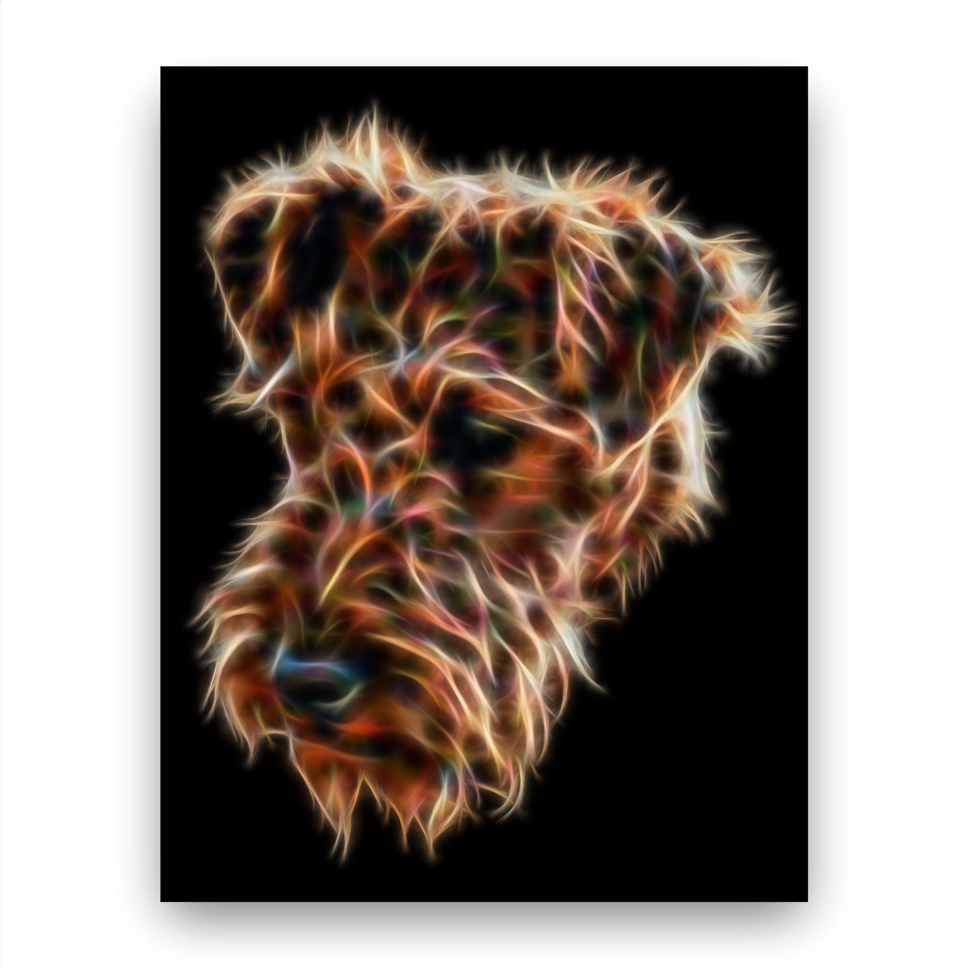 Airedale Terrier Print with Stunning Fractal Art Design. Various Sizes Available