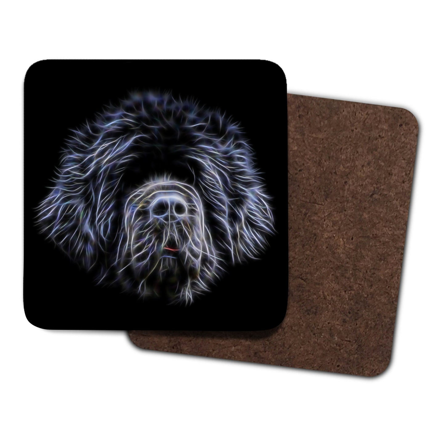 Newfoundland Coasters, Set of 2, with Stunning Fractal Art Design.
