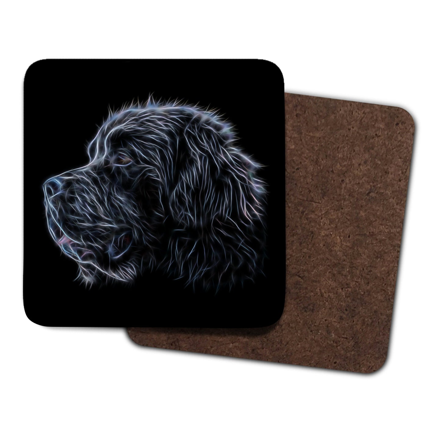 Newfoundland Coasters, Set of 2, with Stunning Fractal Art Design.