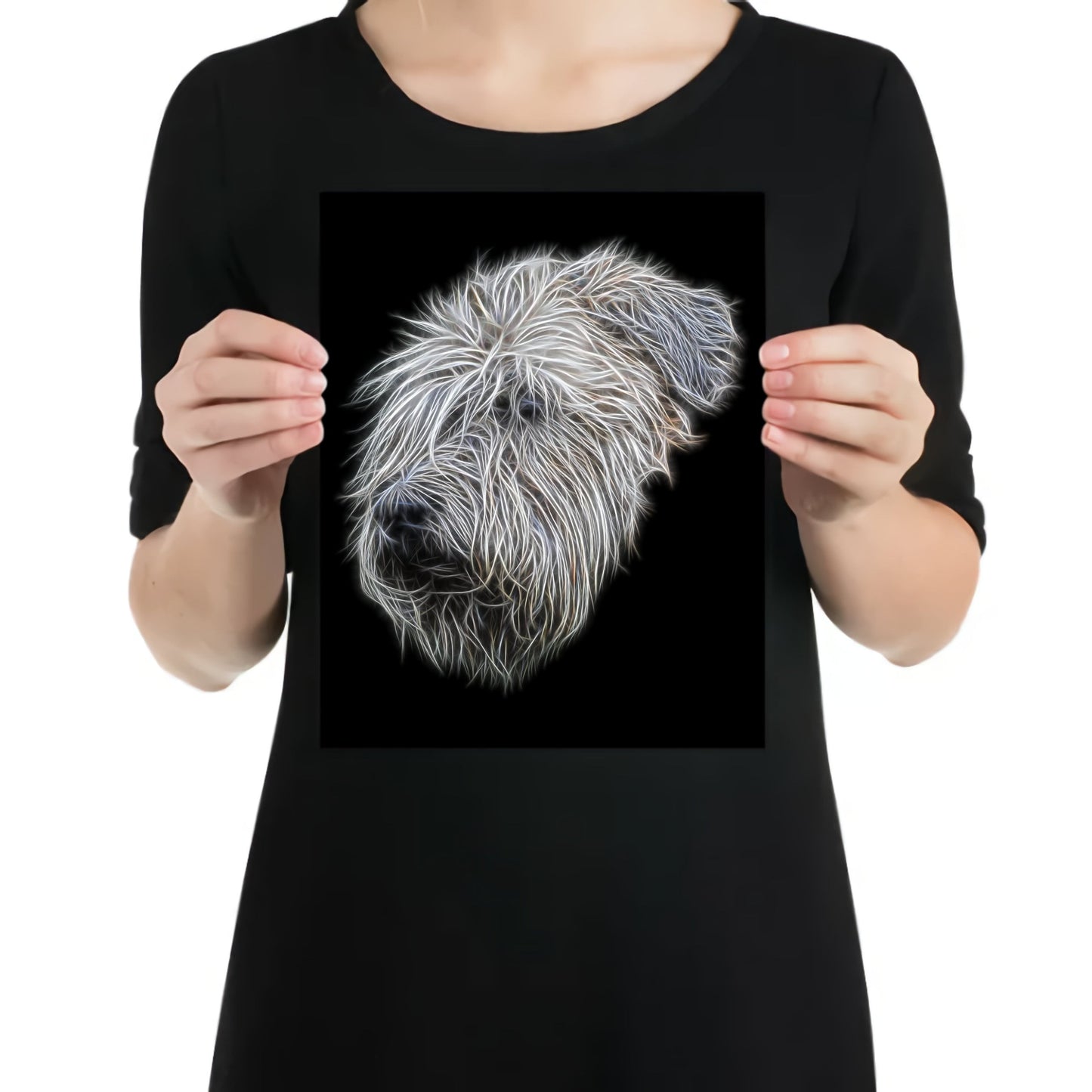 Wheaten Terrier Metal Wall Plaque with Stunning Fractal Art Design