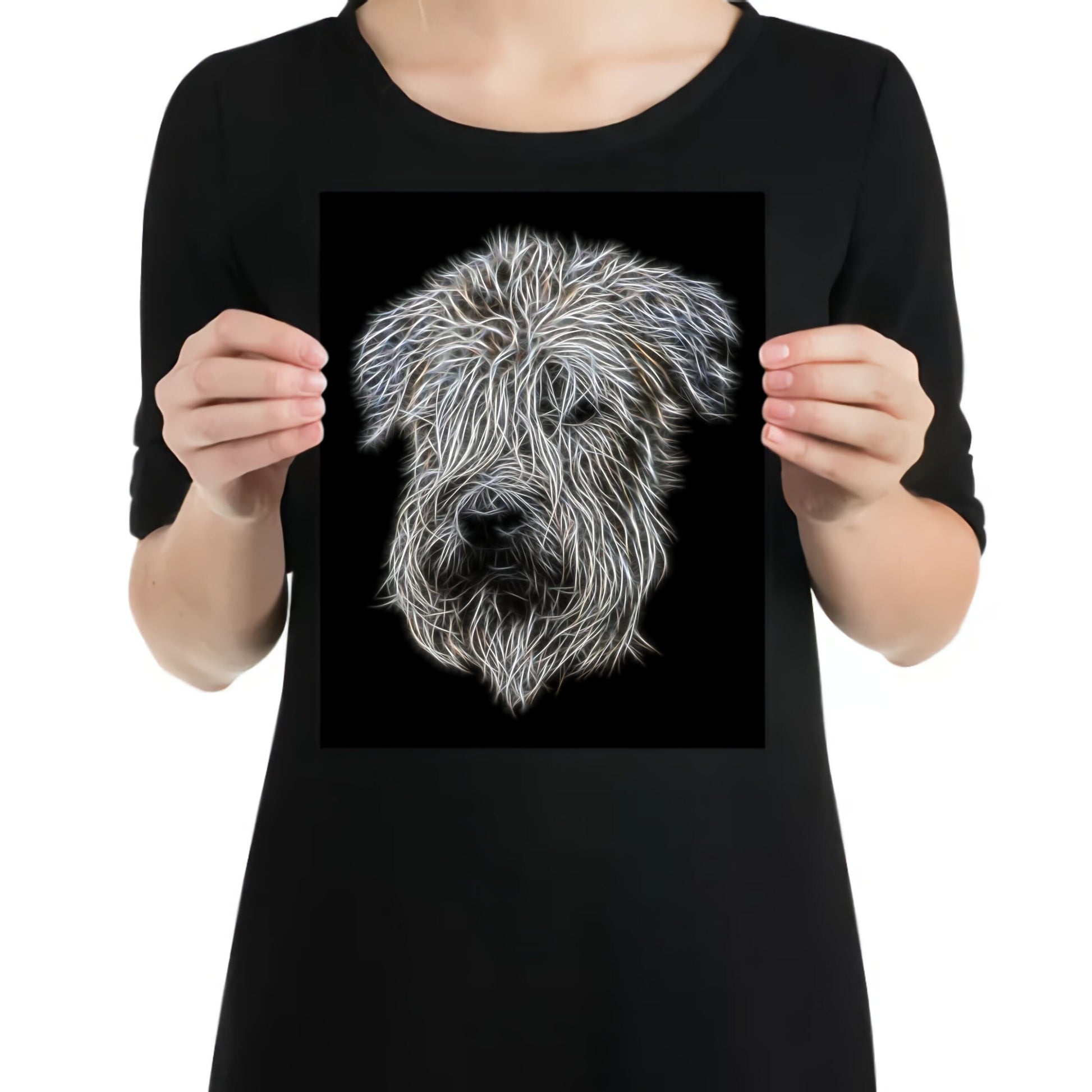 Wheaten Terrier Metal Wall Plaque with Stunning Fractal Art Design