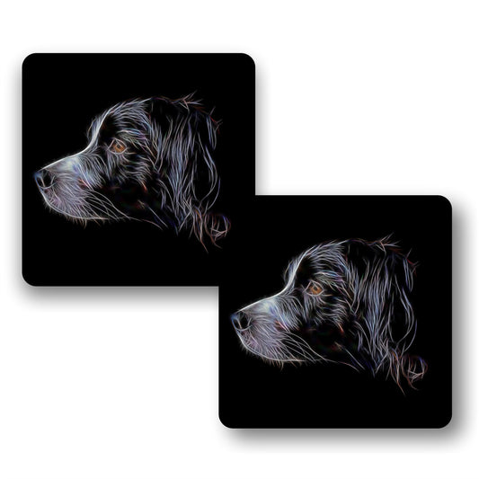 Sprollie Coasters, Set of 2, with Stunning Fractal Art Design. Perfect Dog Owner Gift.