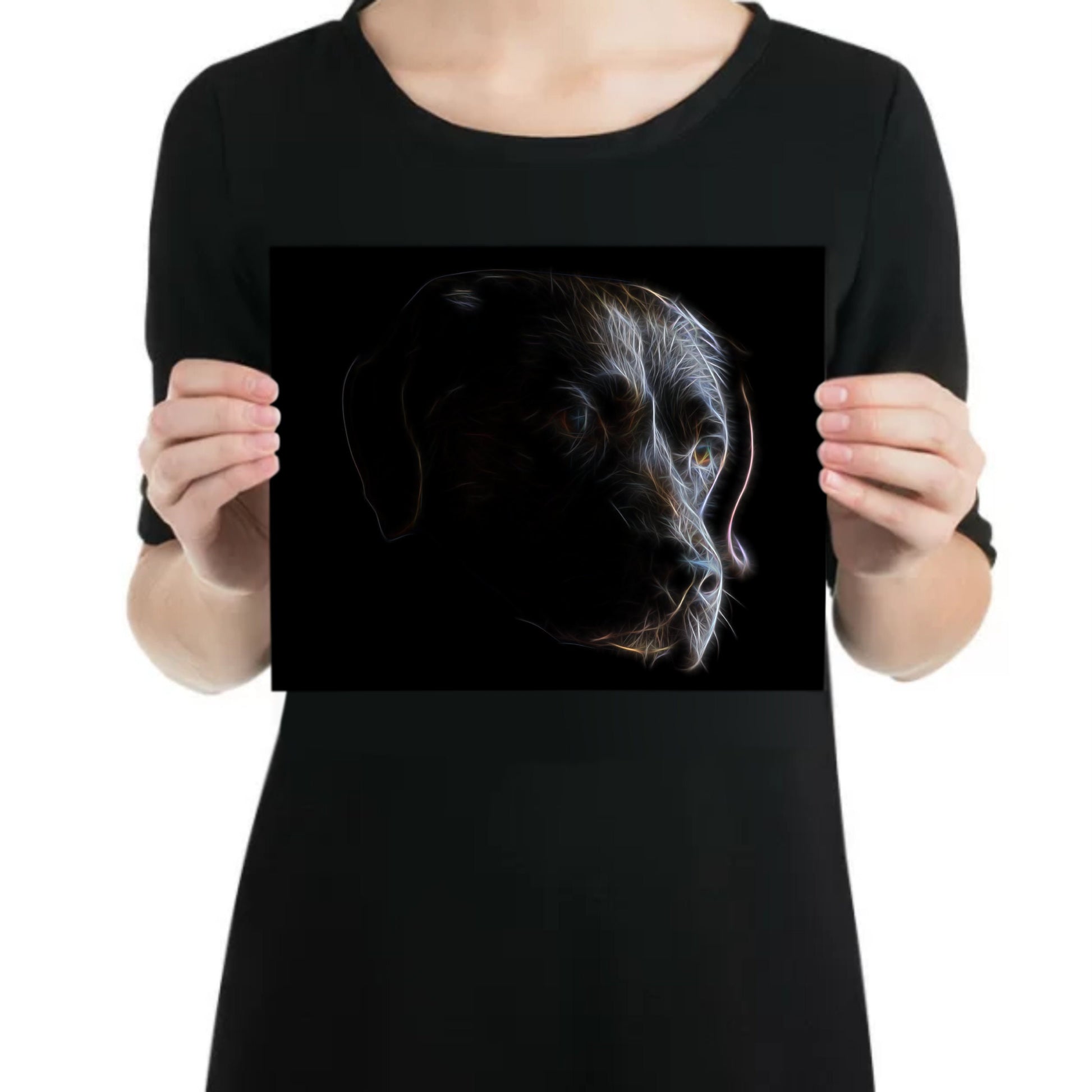 Chocolate Labrador Print with Stunning Fractal Art Design. Various Sizes Available