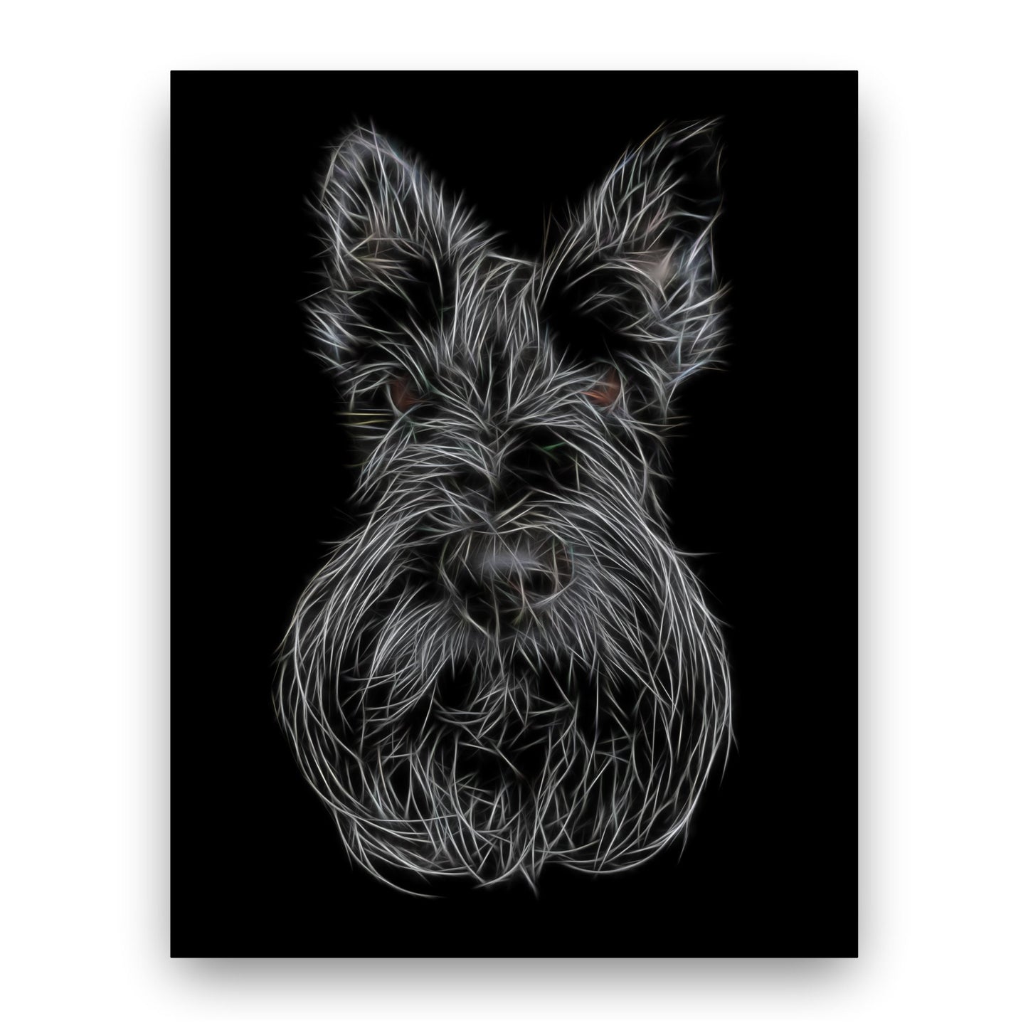 Scottish Terrier Print with Stunning Fractal Art Design. Various Sizes Available