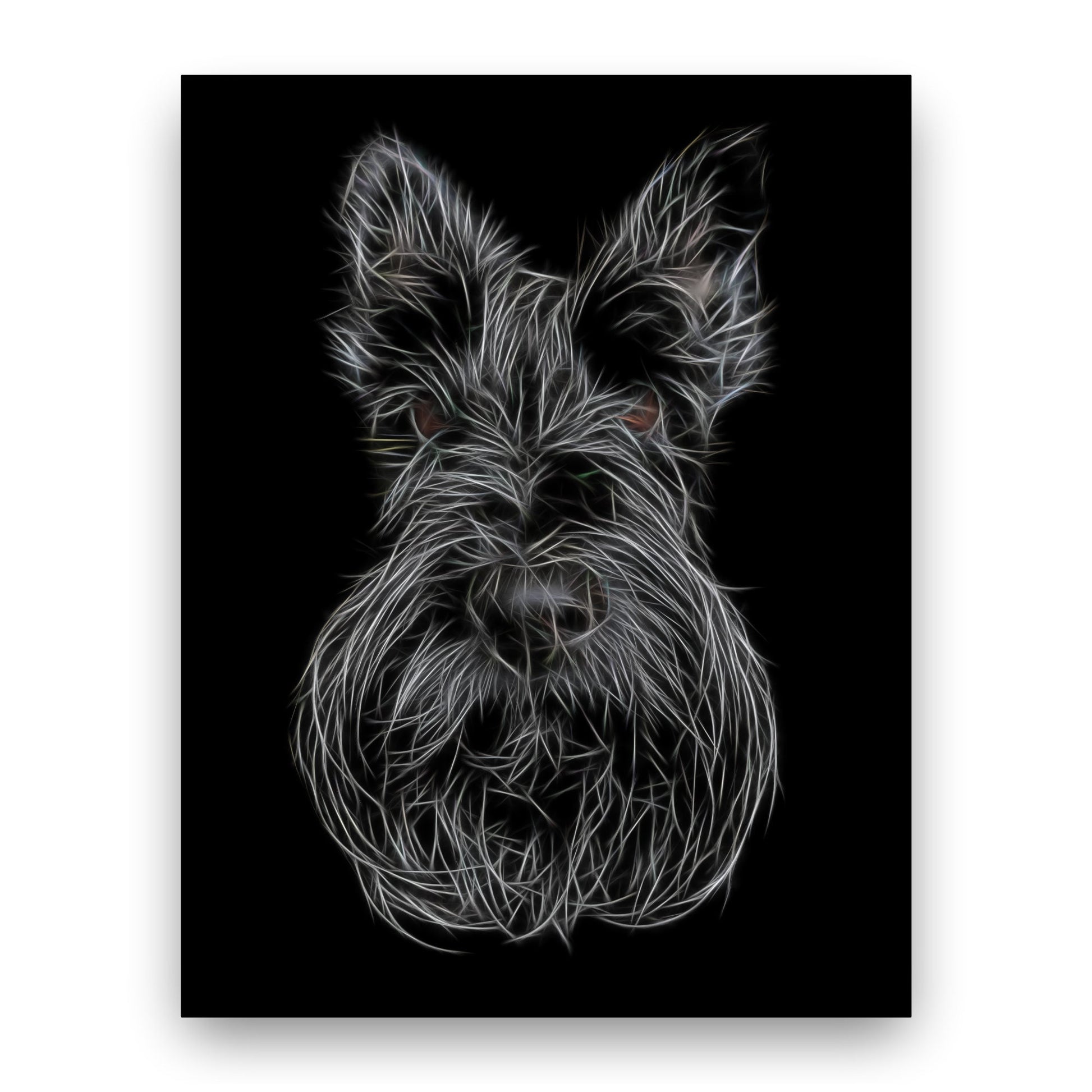 Scottish Terrier Print with Stunning Fractal Art Design. Various Sizes Available