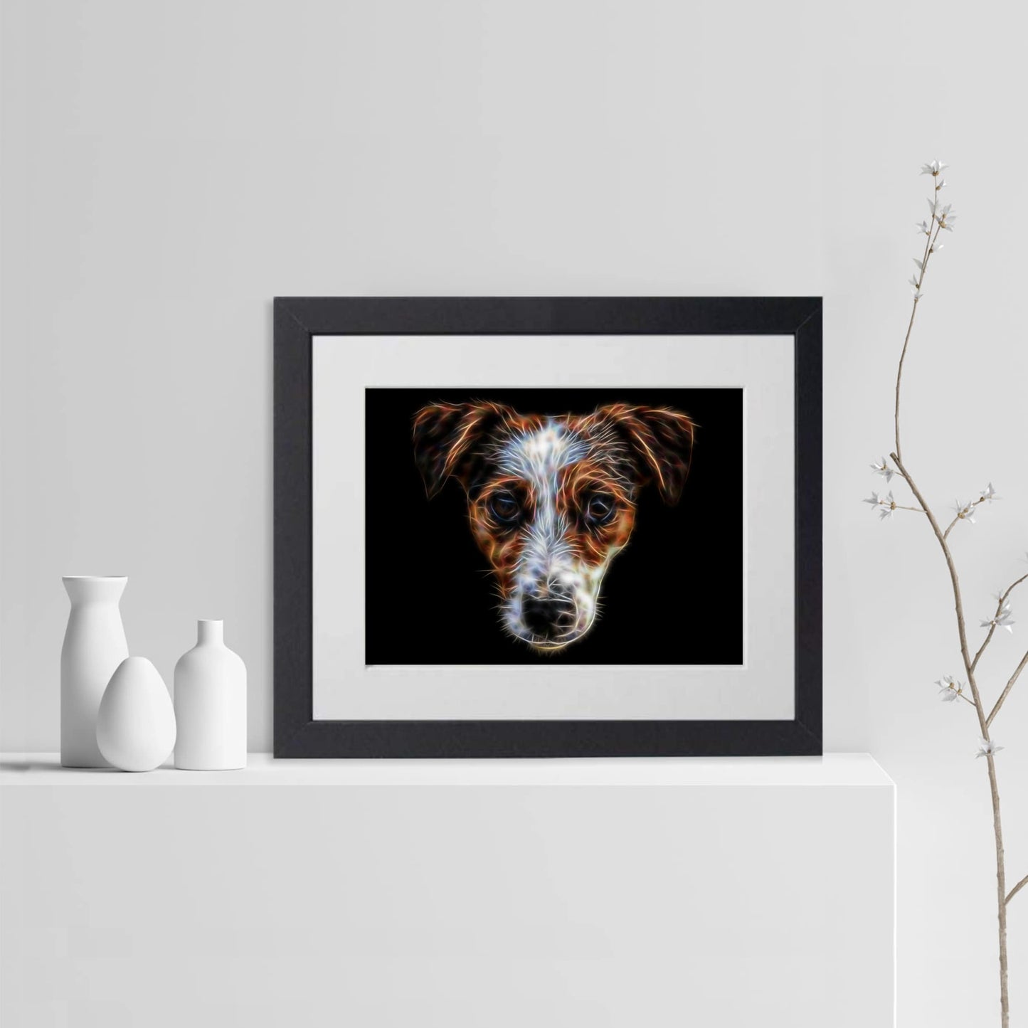 Jack Russell Print with Stunning Fractal Art Design. Various Sizes Available