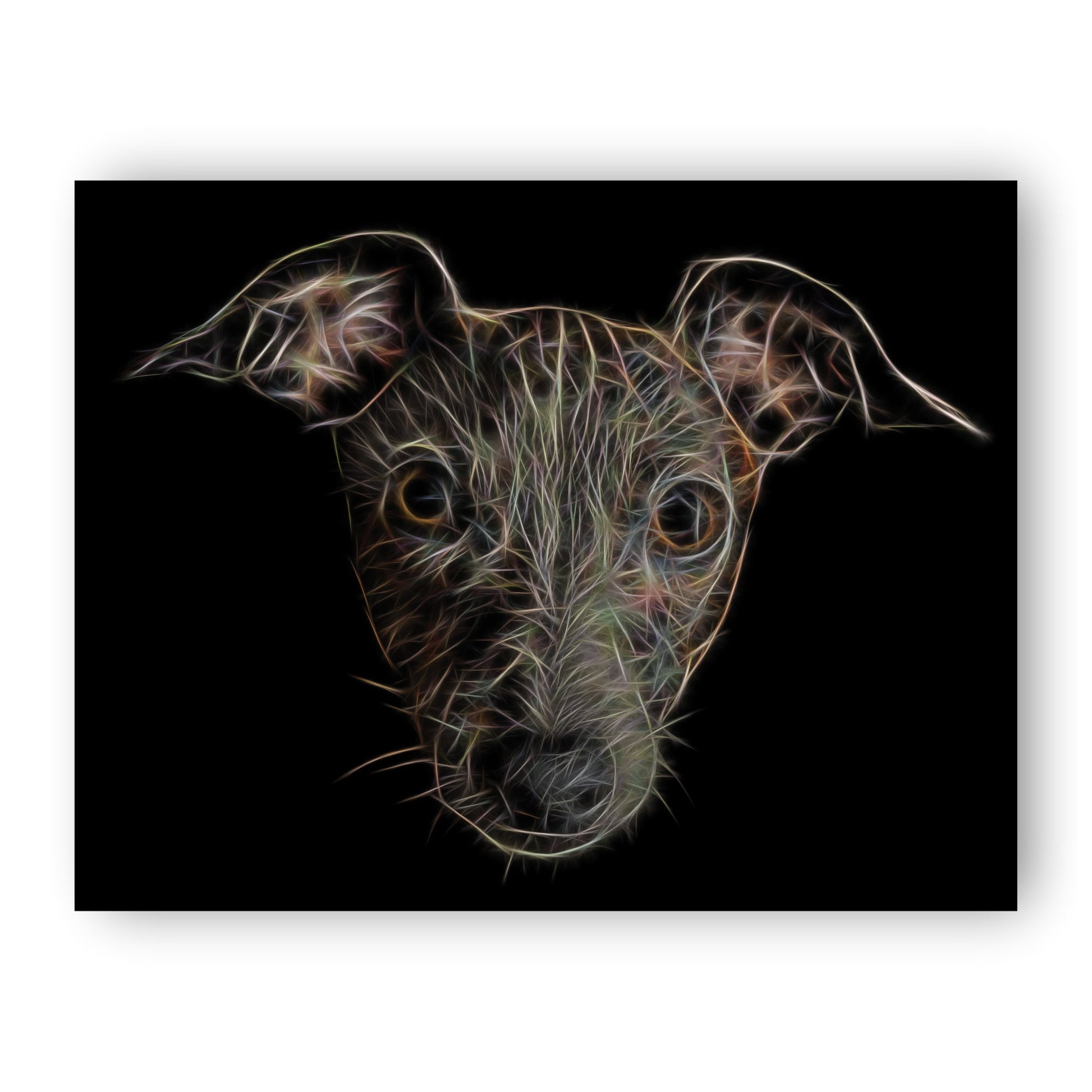 Italian Greyhound Print with Stunning Fractal Art Design. Various Sizes Available
