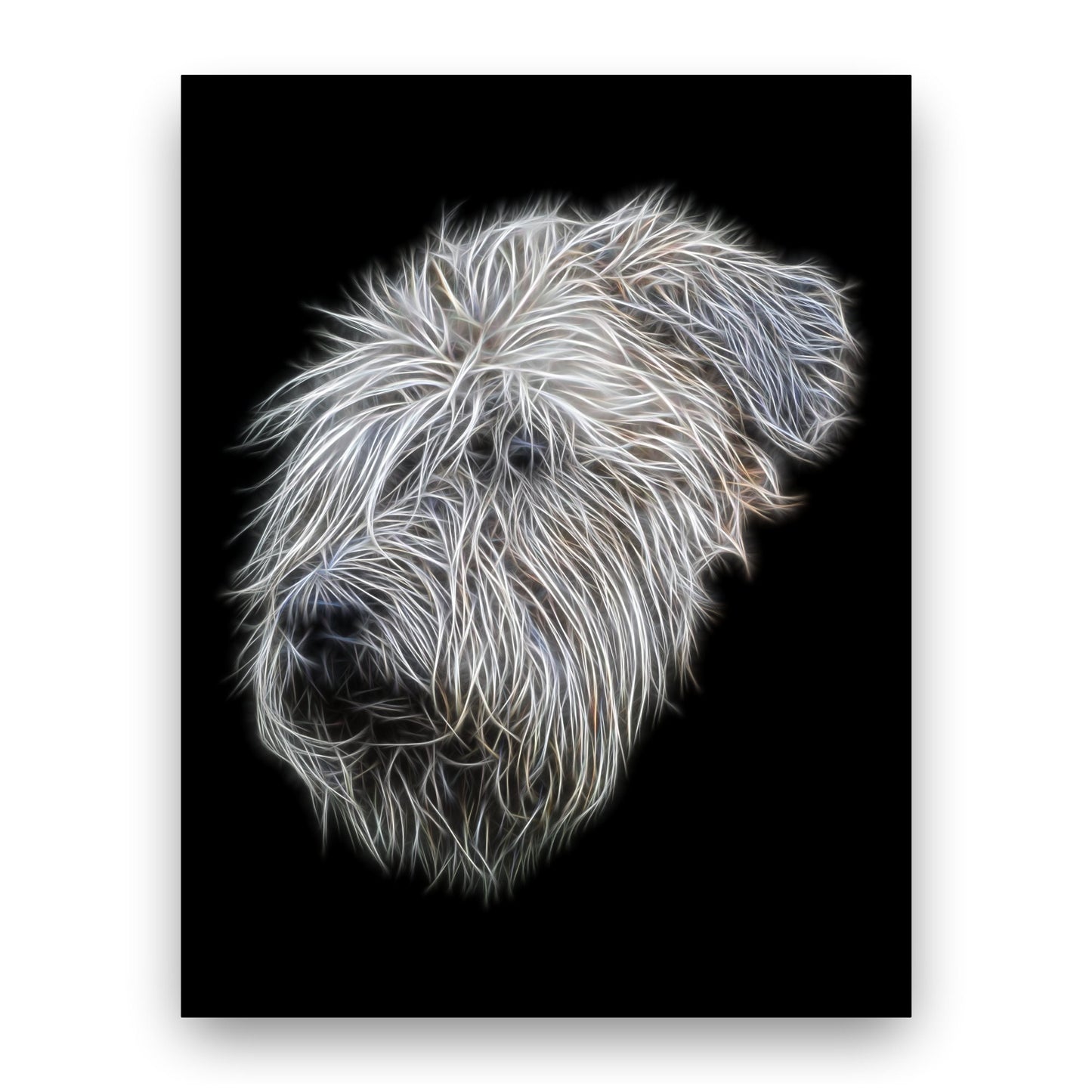 Wheaten Terrier Print with Stunning Fractal Art Design. Various Sizes Available
