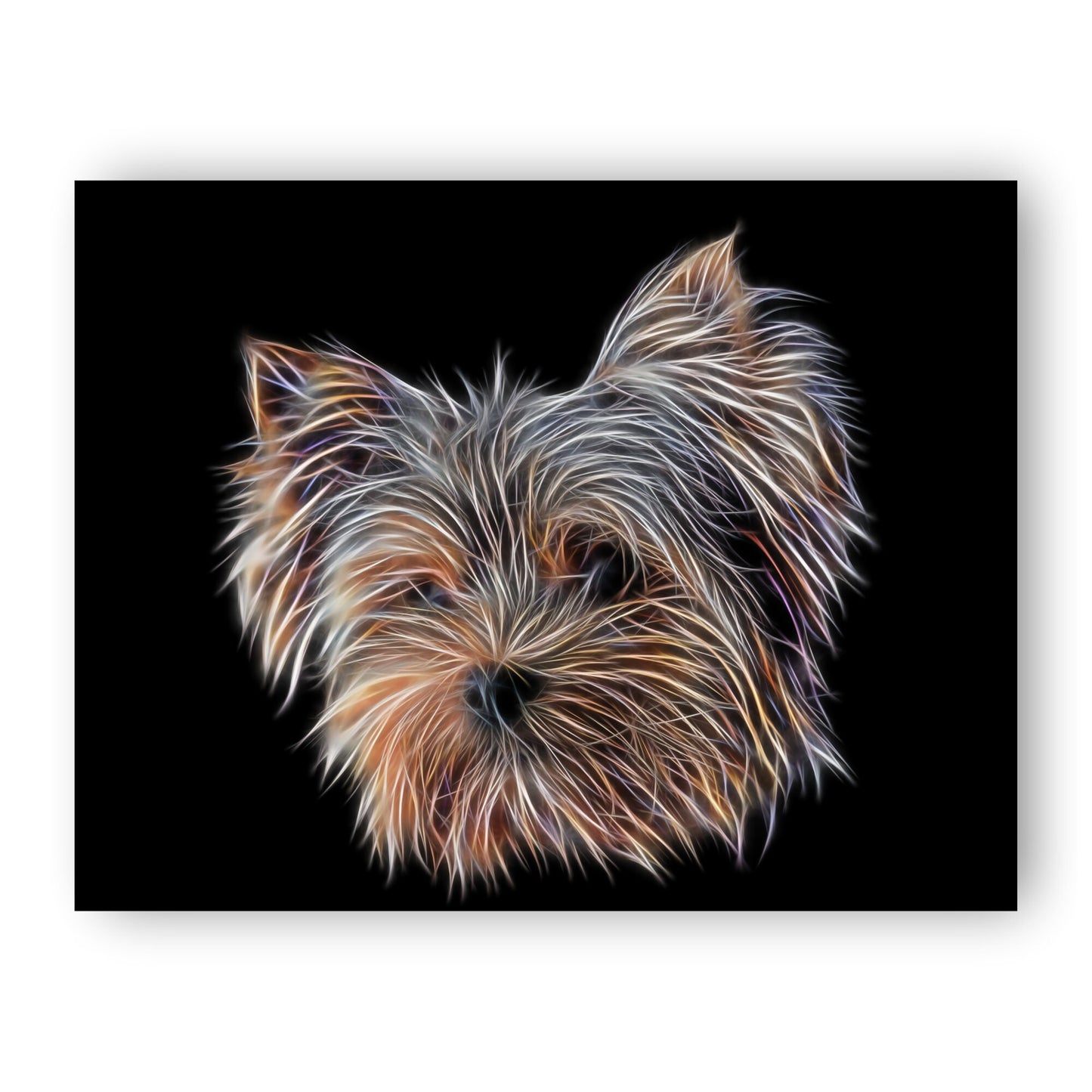 Yorkshire Terrier Print with Stunning Fractal Art Design. Various Sizes Available