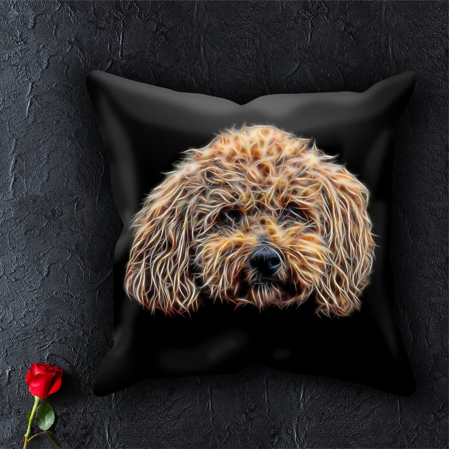 Poochon Cushion and Insert with Stunning Fractal Art Design
