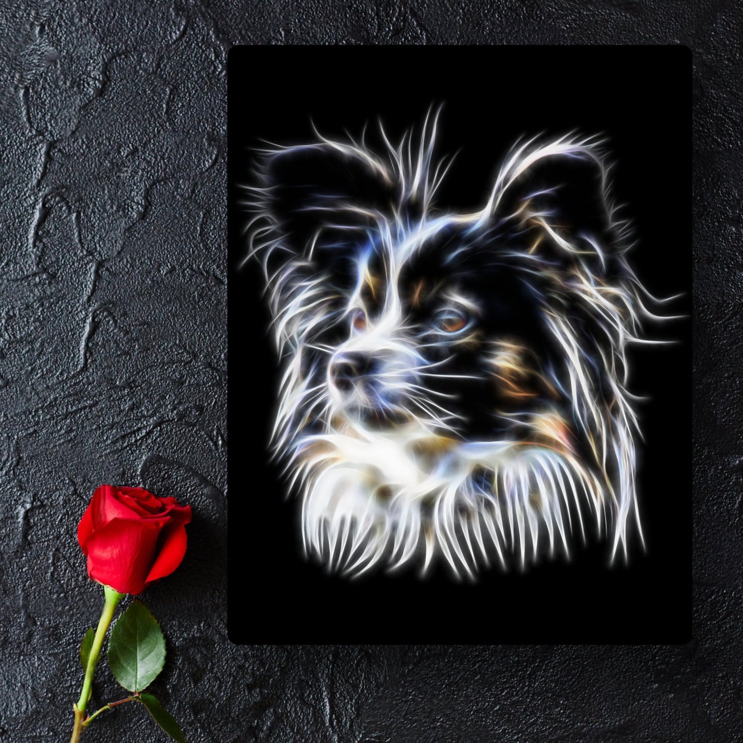 Papillon Aluminium Metal Wall Plaque with Stunning Fractal Art Design.