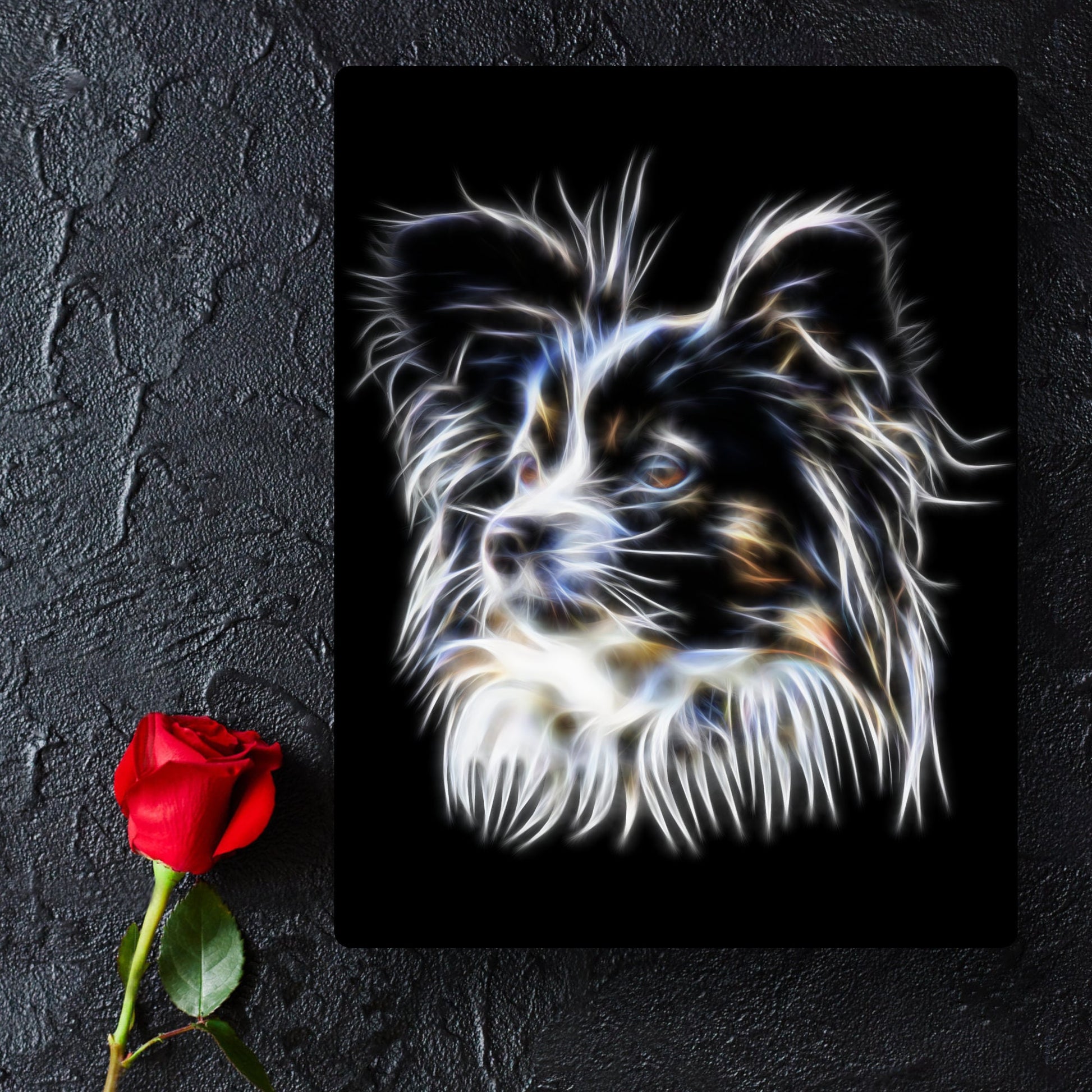 Papillon Aluminium Metal Wall Plaque with Stunning Fractal Art Design.