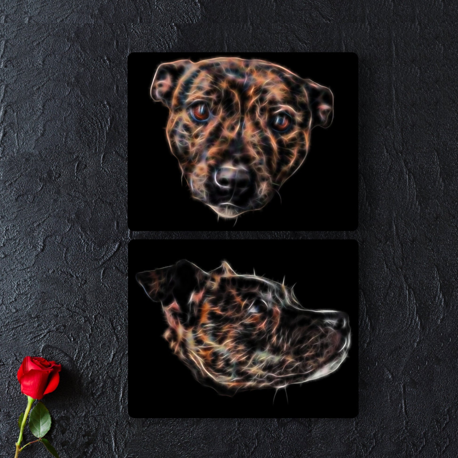Brindle Staffordshire Bull Terrier Aluminium Metal Wall Plaque.