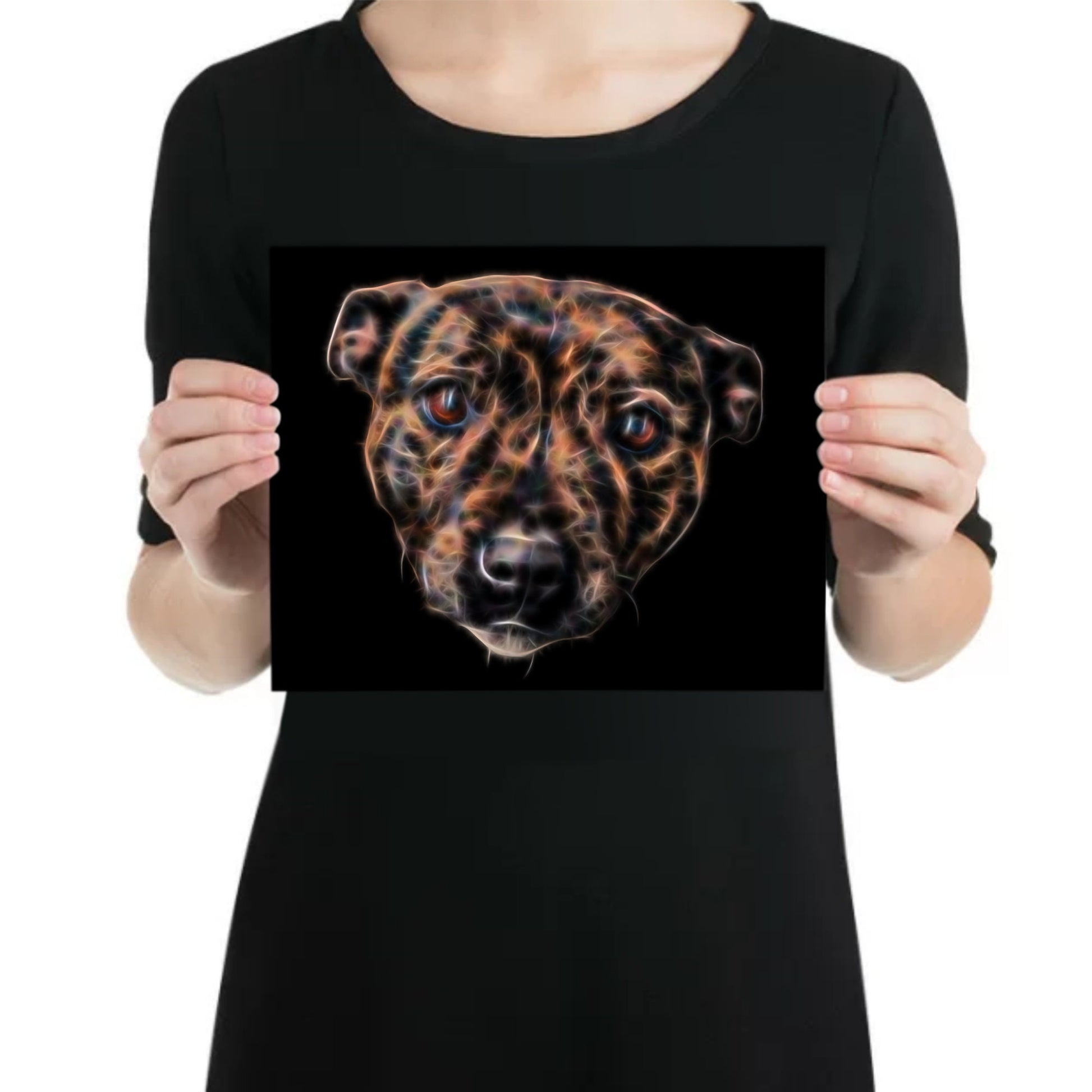 Brindle Staffordshire Bull Terrier Aluminium Metal Wall Plaque.