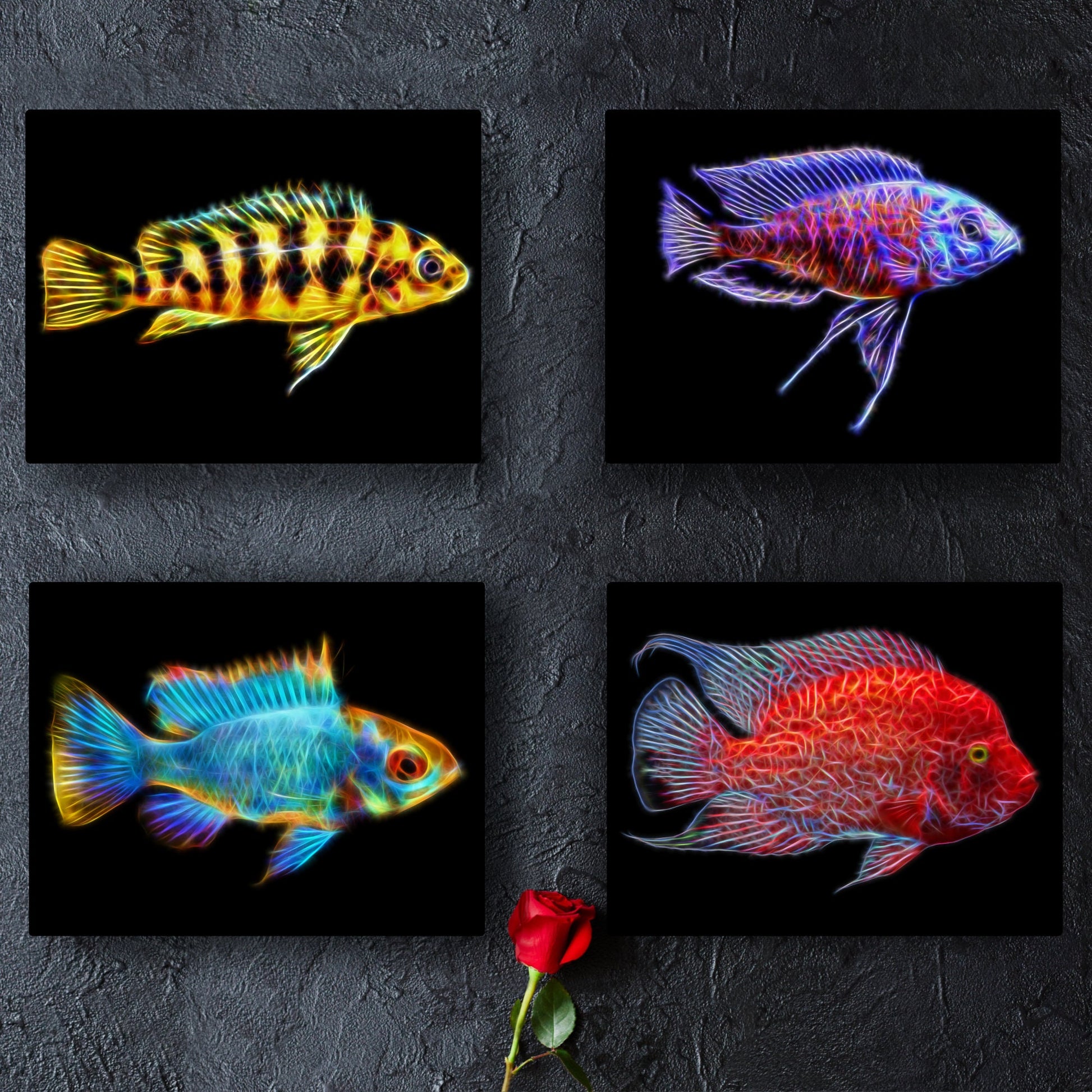 Cichlid Print with Stunning Fractal Art Design.