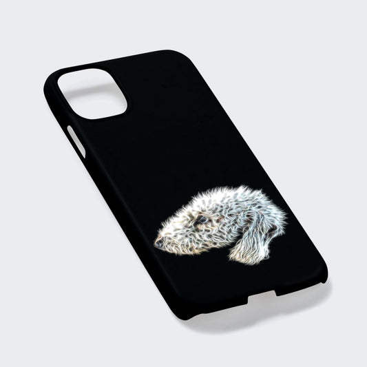 Bedlington Terrier Phone Case with Stunning Fractal Art Design. For Samsung or iPhone, including iPhone 17 and Galaxy S25