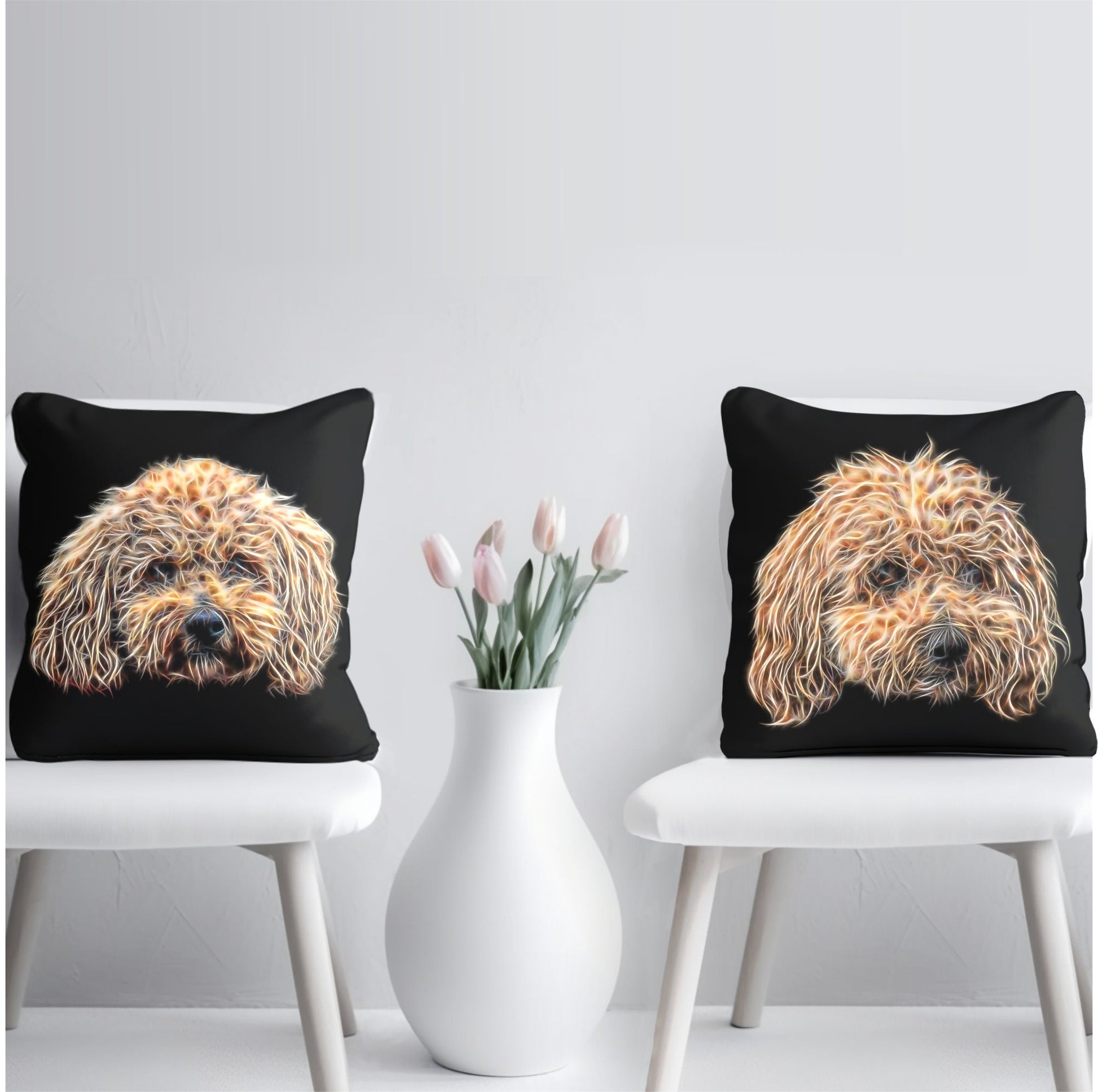 Poochon Cushion and Insert with Stunning Fractal Art Design