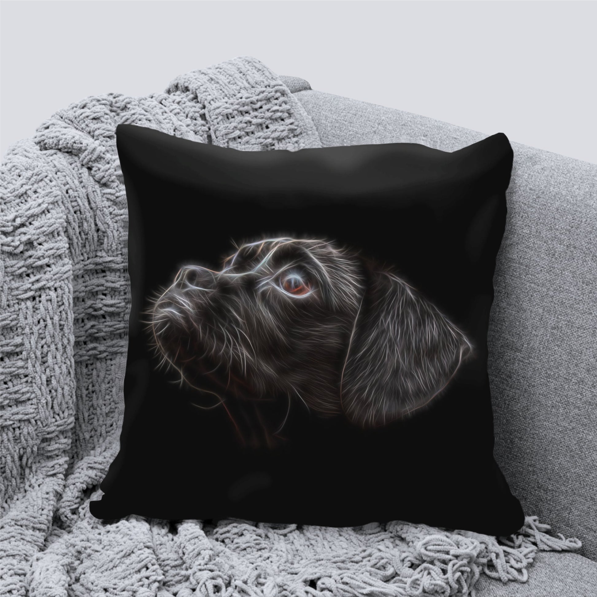 Black Puggle Cushion