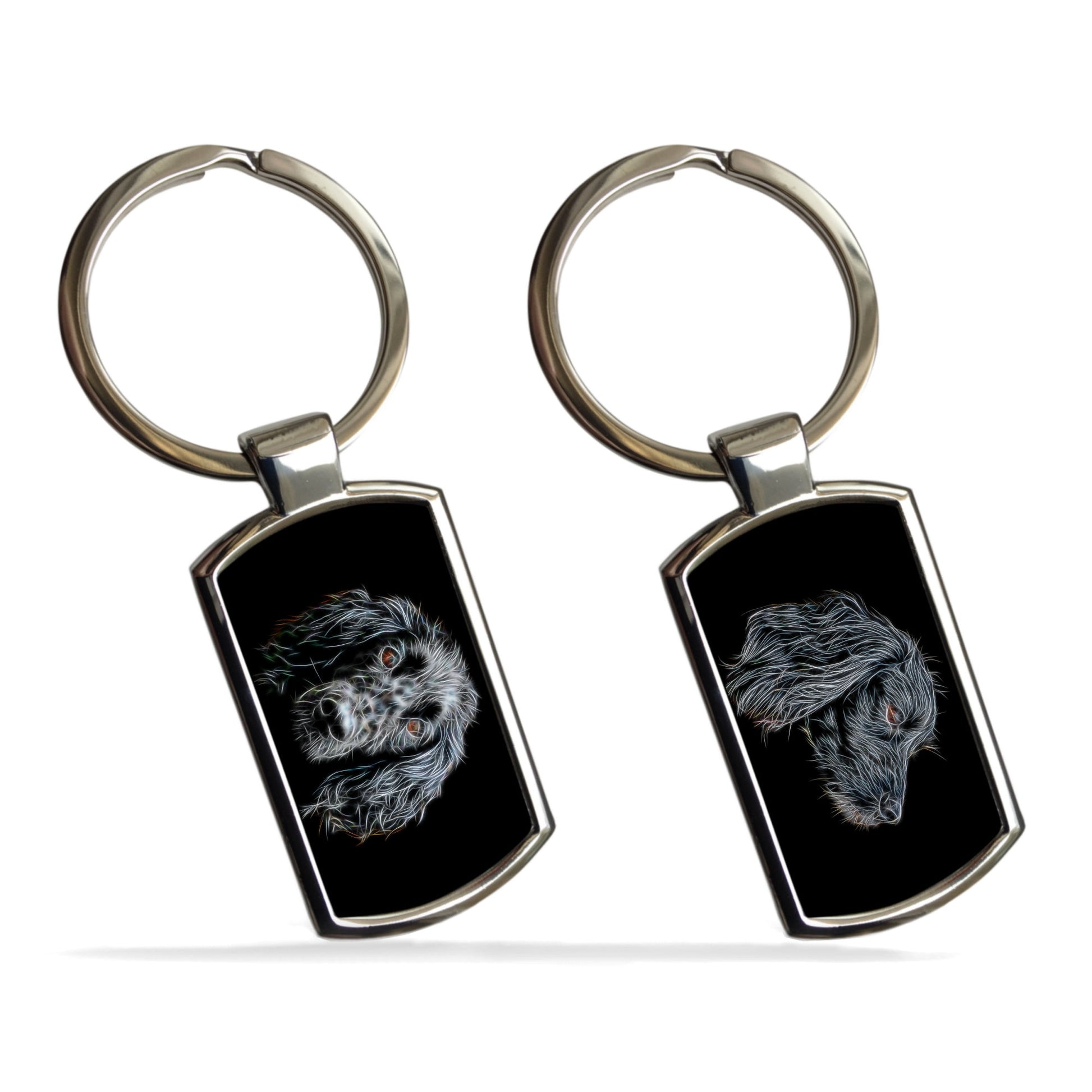 Black Working Cocker Spaniel Metal Rectangle Keyring