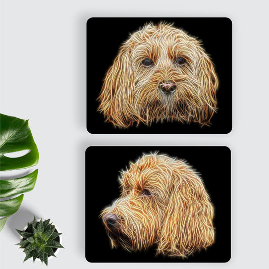 Golden Cockapoo Metal Wall Plaque with Stunning Fractal Art Design. Perfect Dog Lover Gift
