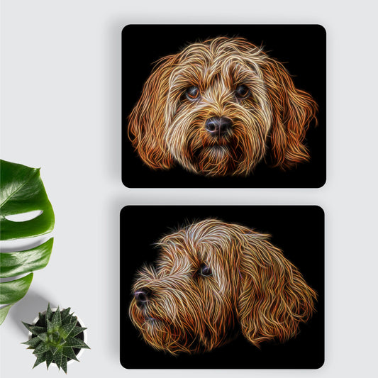 Apricot Cockapoo Metal Wall Plaque with Stunning Fractal Art Design. Perfect Dog Lover Gift