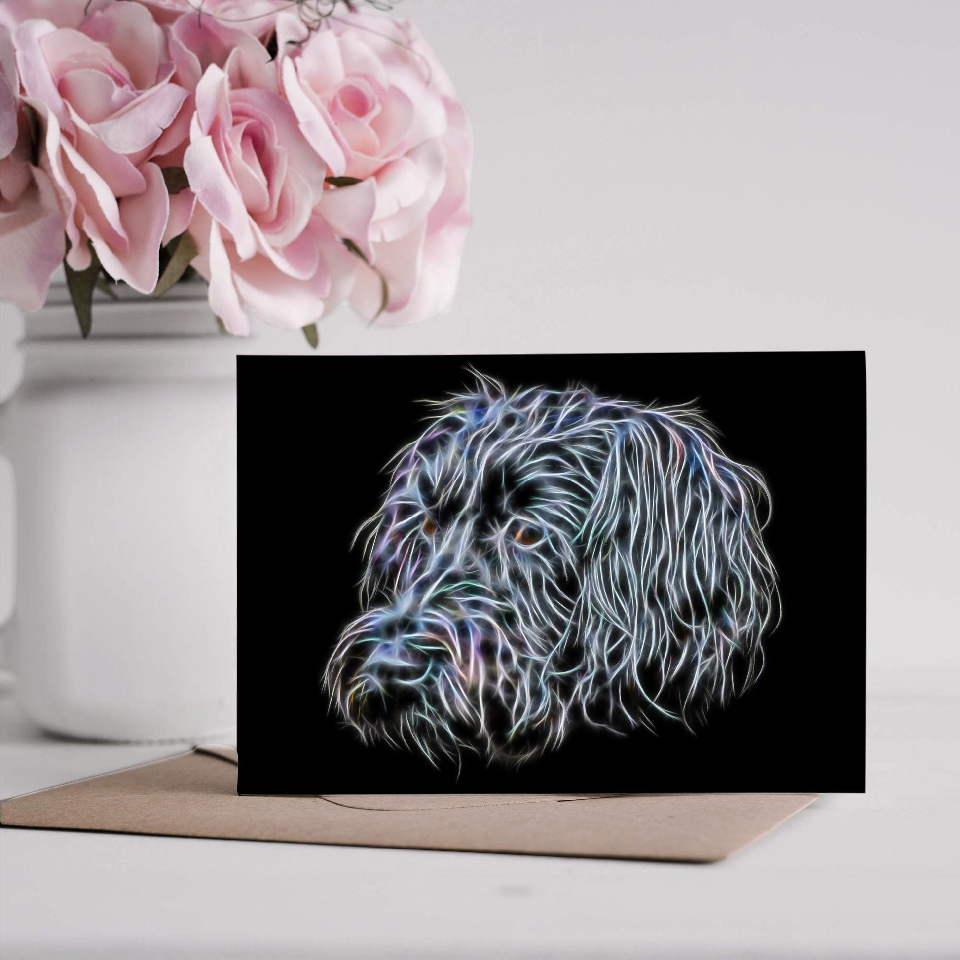 Schnoodle Greeting Card with Stunning Fractal Art Design. Blank Inside for Birthdays or any other Occasion