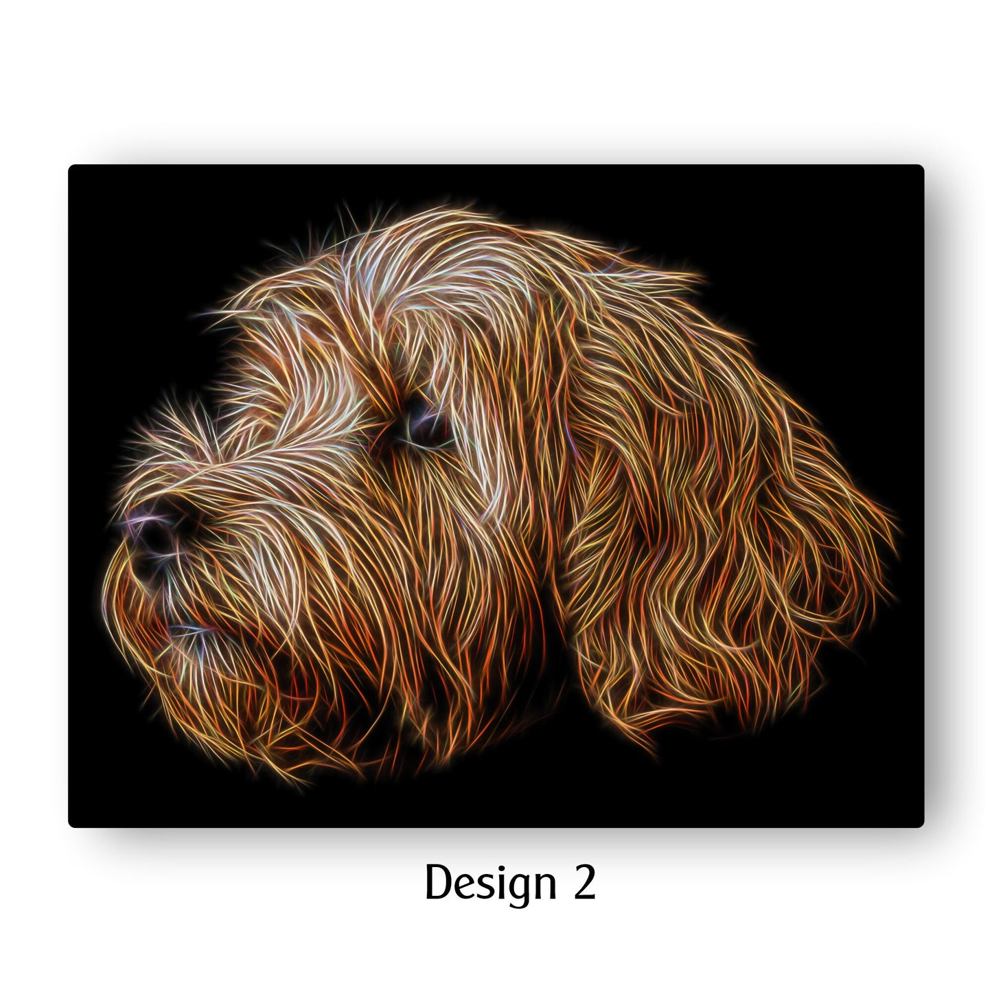 Apricot Cockapoo Metal Wall Plaque with Stunning Fractal Art Design. Perfect Dog Lover Gift