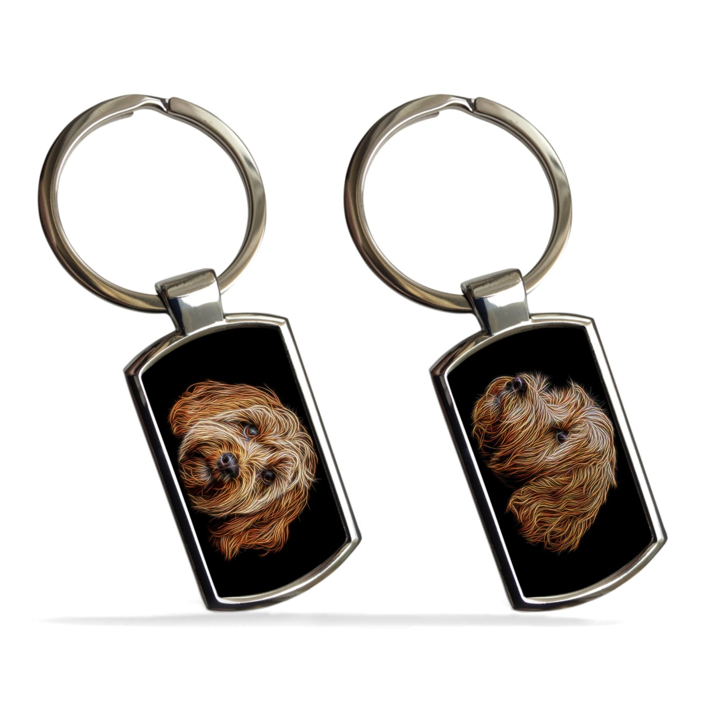 Apricot Cockapoo Keychain with Stunning Fractal Art Design