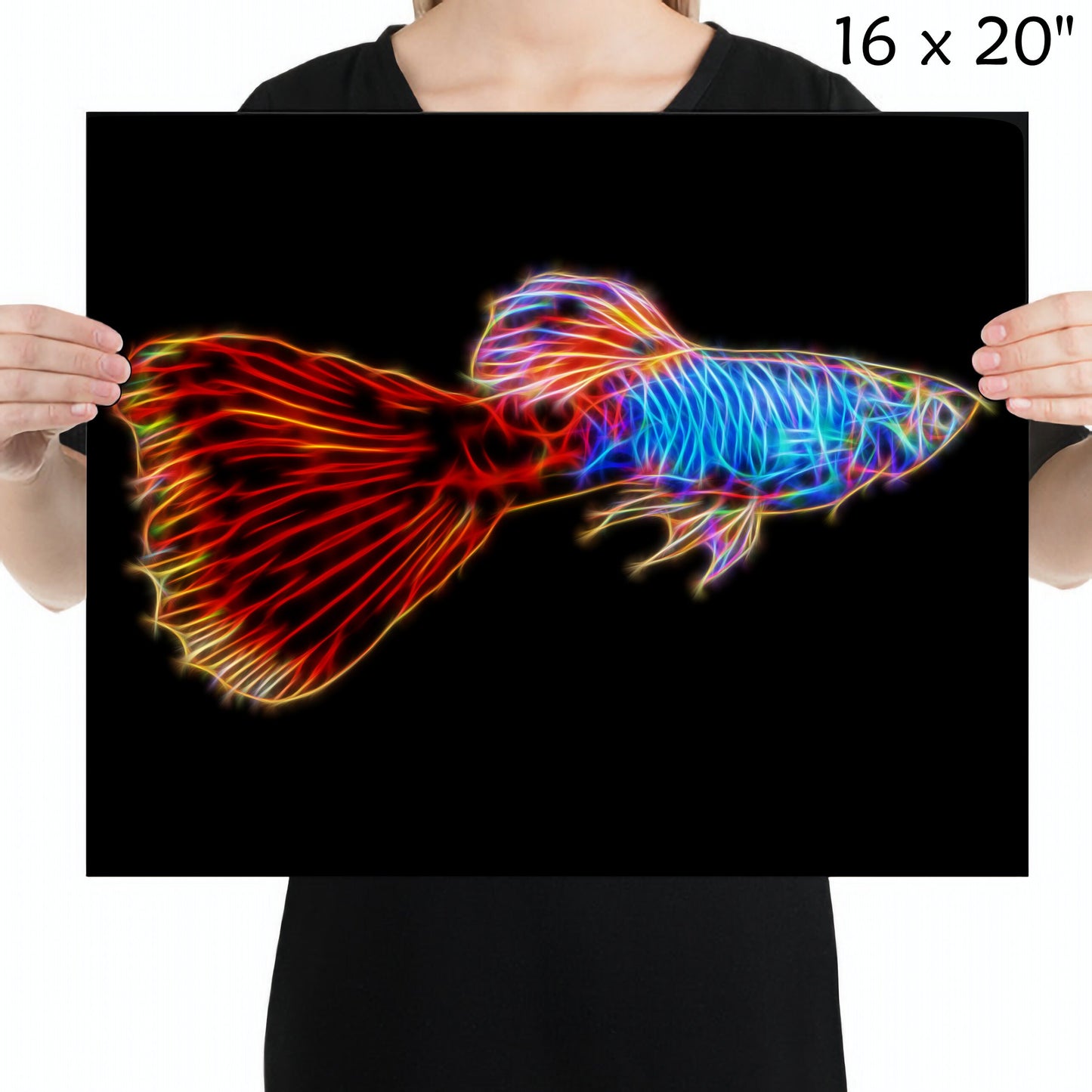Guppy Fish Prints with Stunning Fractal Art Designs.