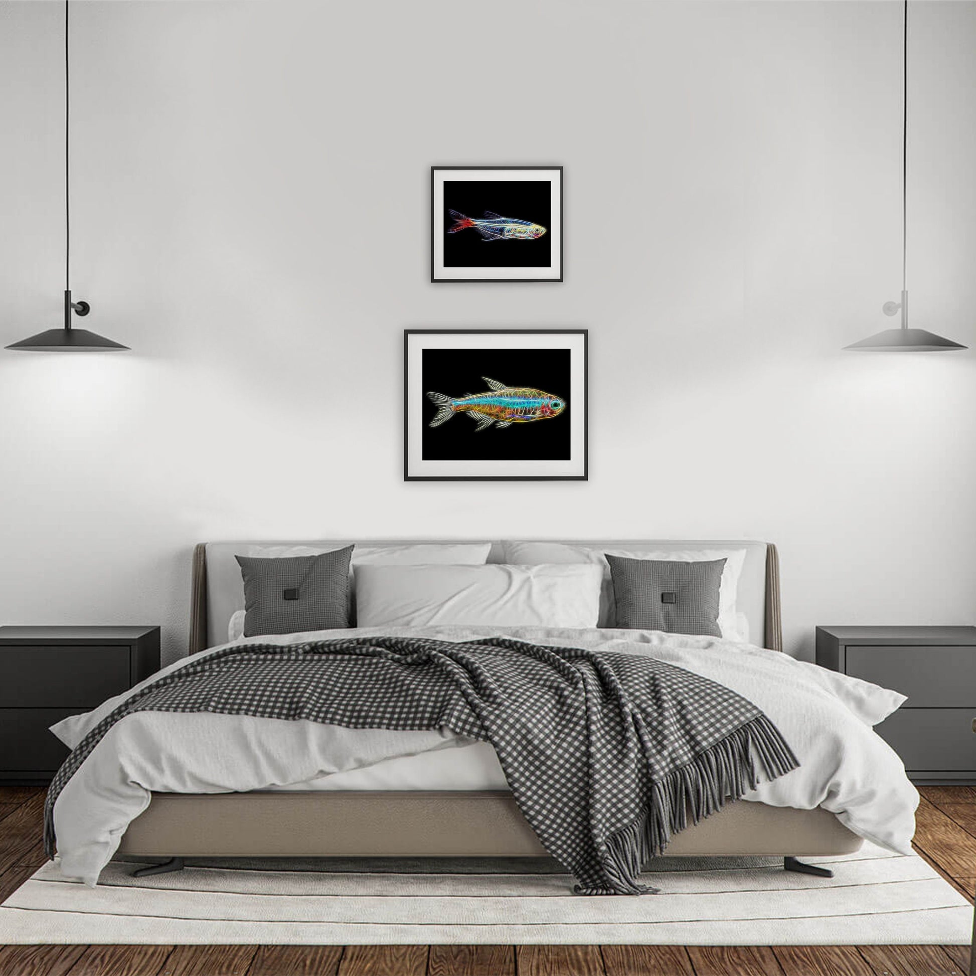 Tetra Fish Prints with Stunning Fractal Art Designs.