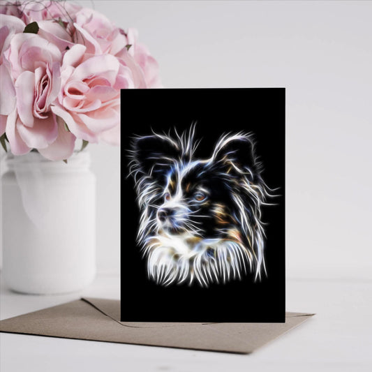 Papillon Greeting Card with Stunning Fractal Art Design. Blank Inside for Birthdays or any other Occasion