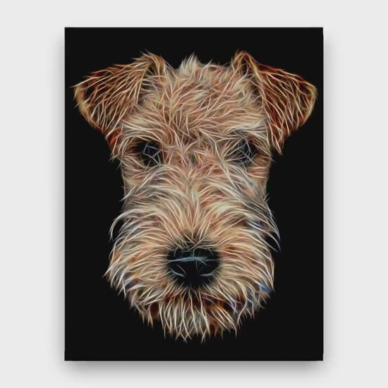 Lakeland Terrier Greeting Card with Stunning Fractal Art Design. Blank Inside for Birthdays or any other Occasion