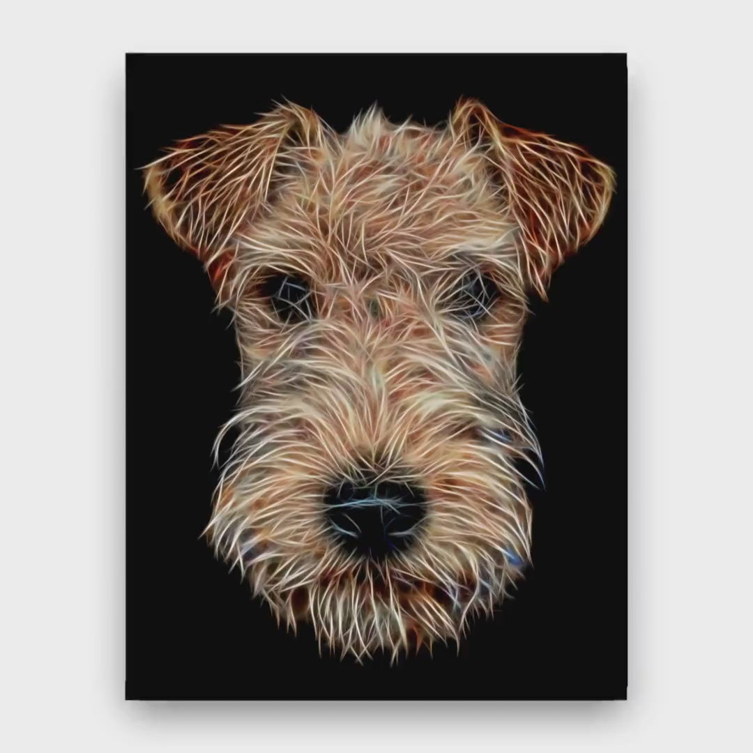 Lakeland Terrier Greeting Card with Stunning Fractal Art Design. Blank Inside for Birthdays or any other Occasion