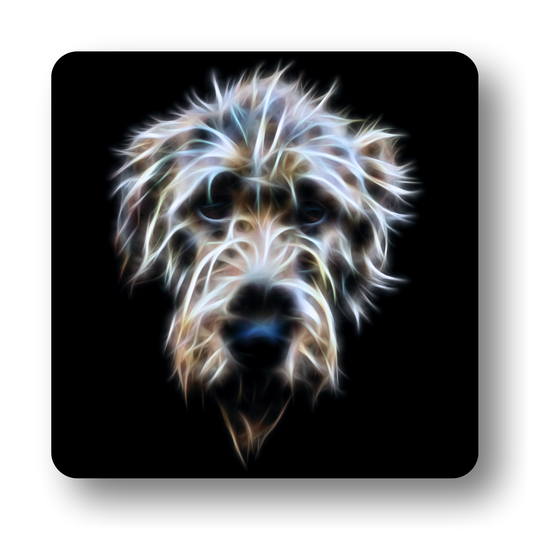 Irish Wolfhound #1 Coaster Fractal Art Design