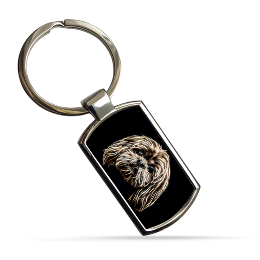 Lhasa Apso Metal Rectangle Keyring