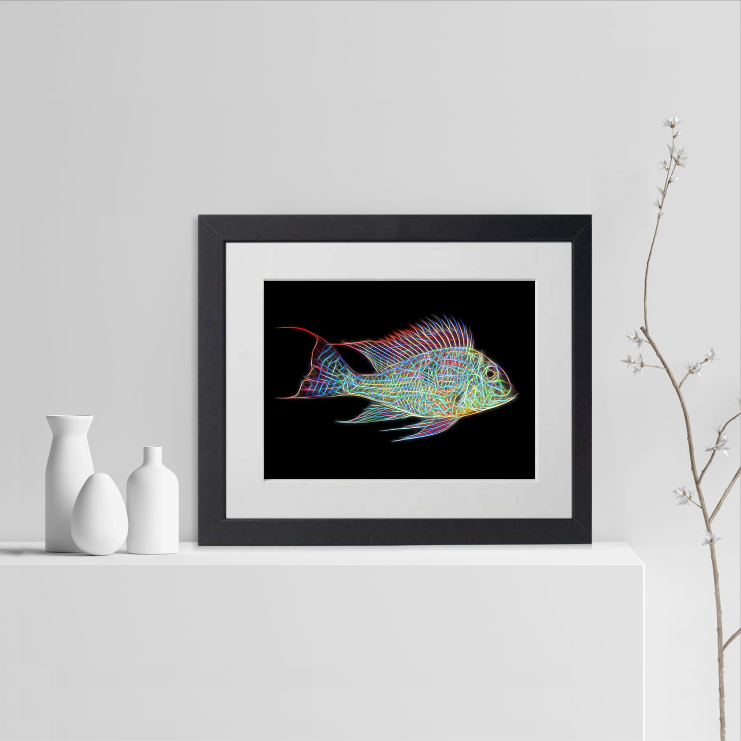 Sven's Eartheater Cichlid Fish Print Geophagus sveni