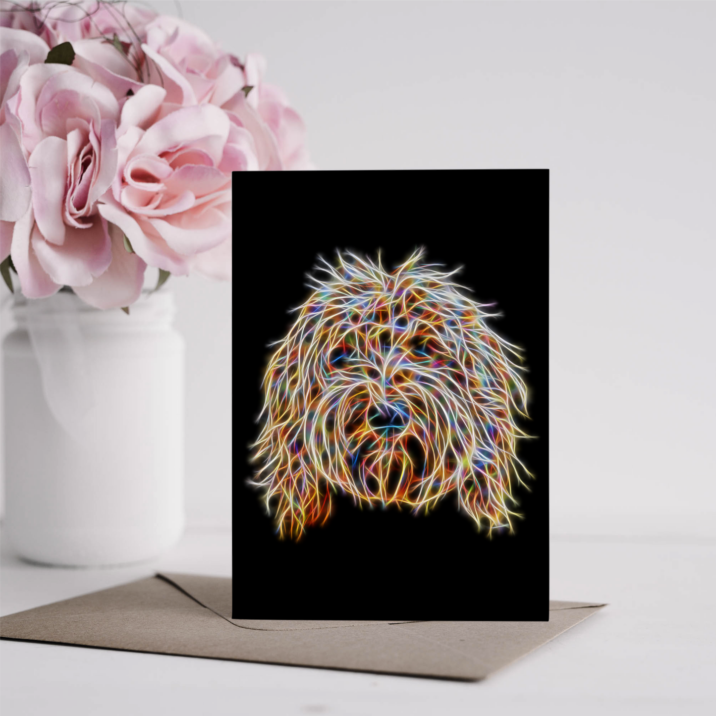 Gold Labradoodle Greeting Card Blank Inside for Birthdays or any other Occasion