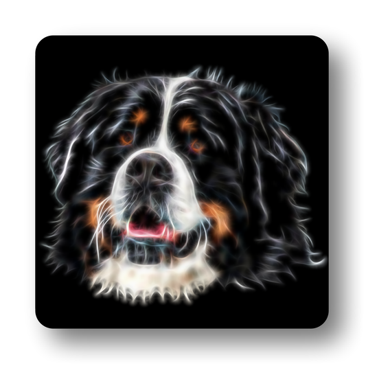 Bernese Mountain Dog Coaster Fractal Art Design