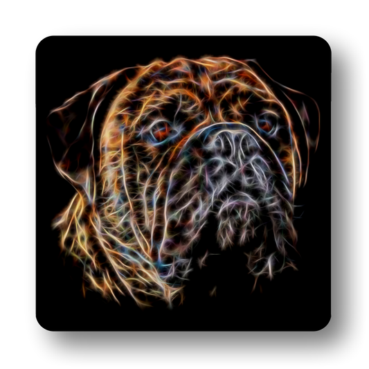 Bullmastiff - Brindle Bullmastiff #1 Coaster Fractal Art Design