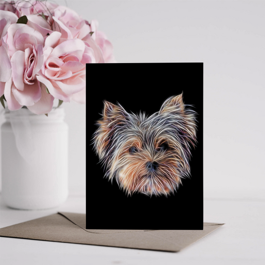 Yorkshire Terrier Greeting Card Blank Inside for Birthdays or any other Occasion