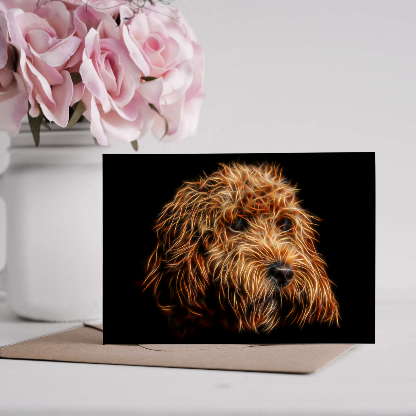 Red Cockapoo Greeting Card Blank Inside for Birthdays or any other Occasion