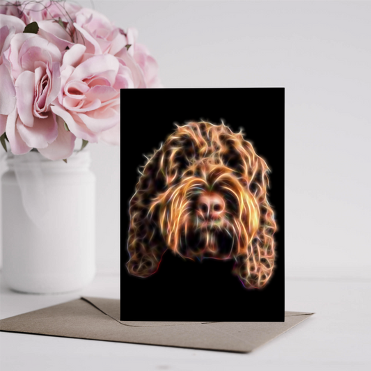 Chocolate Brown Cockapoo Greeting Card Blank Inside for Birthdays or any other Occasion