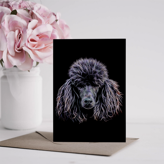 Black Poodle Greeting Card Blank Inside for Birthdays or any other Occasion