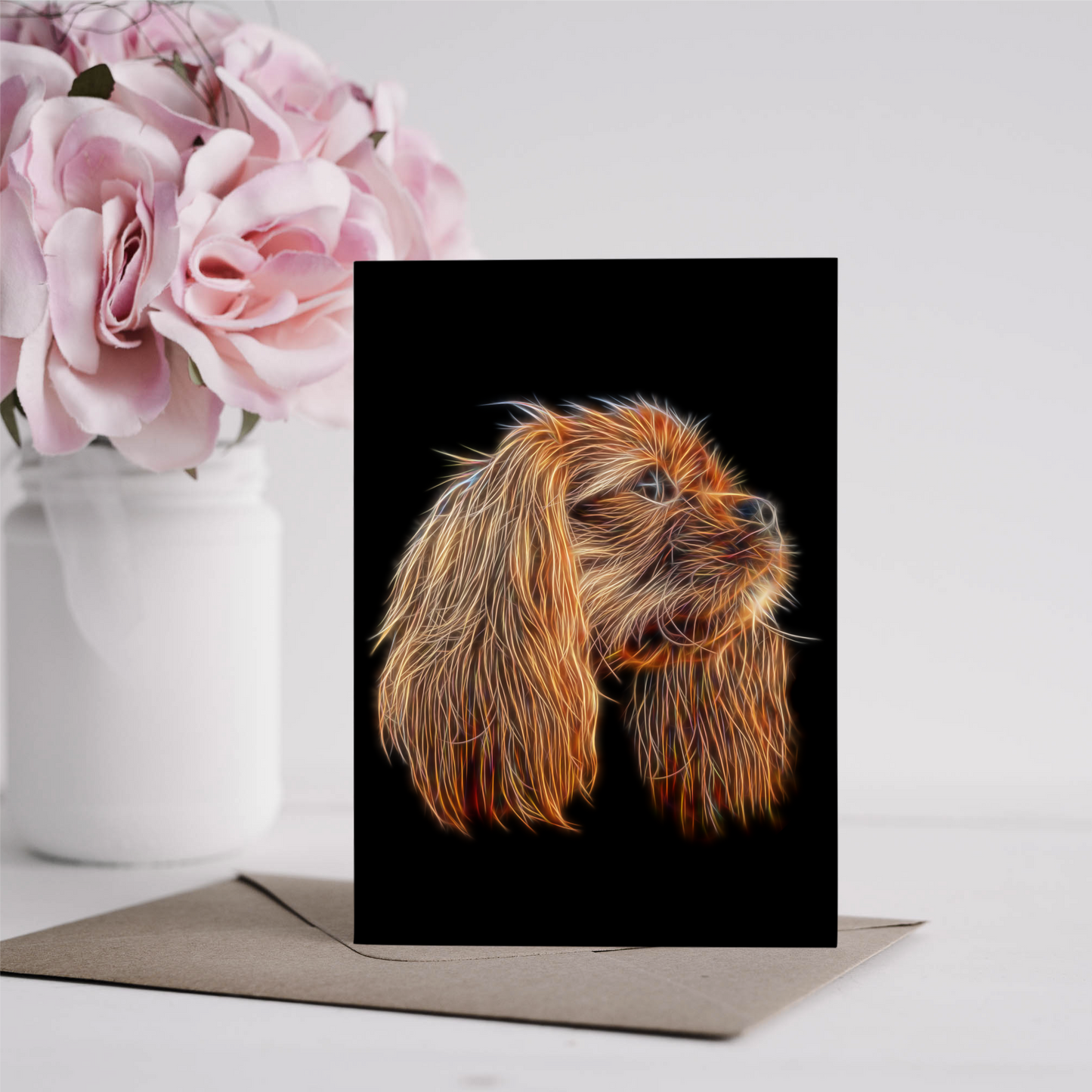 Ruby Cavalier King Charles Spaniel Greeting Card Blank Inside for Birthdays or any other Occasion