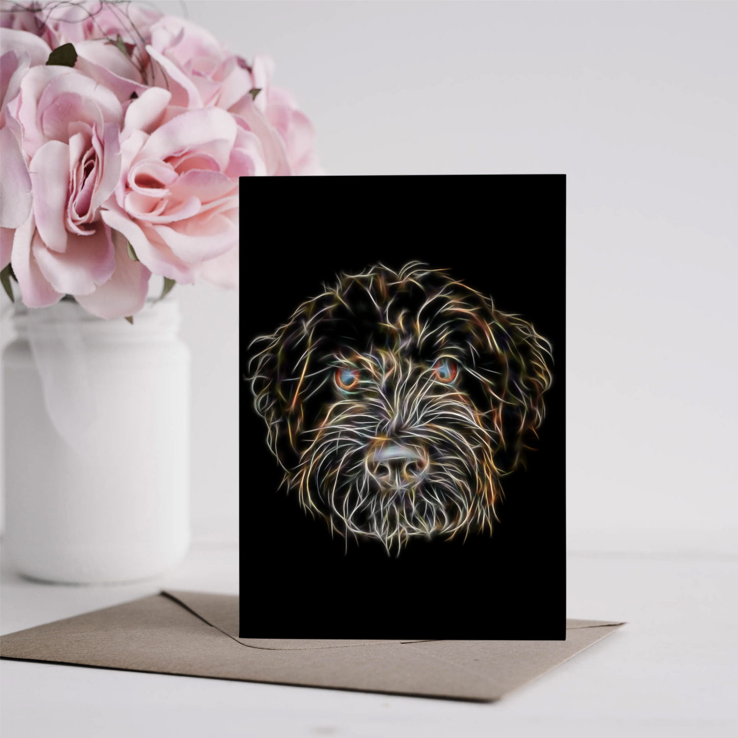 Black Labradoodle Greeting Card Blank Inside for Birthdays or any other Occasion