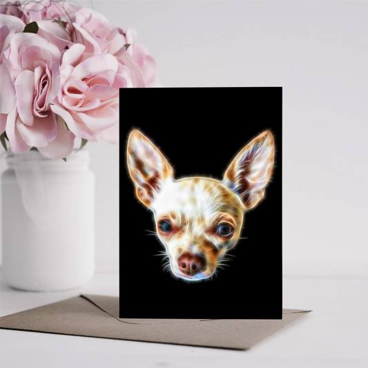 Cream Chihuahua Greeting Card Blank Inside for Birthdays or any other Occasion