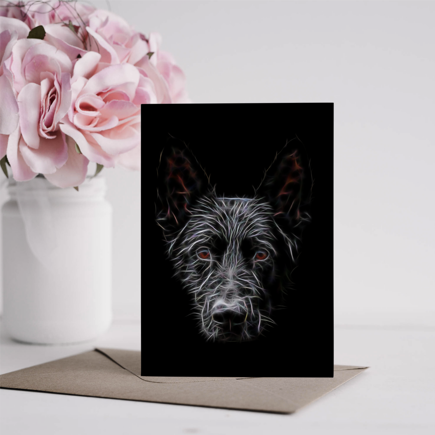 Black German Shepherd Greeting Card Blank Inside for Birthdays or any other Occasion