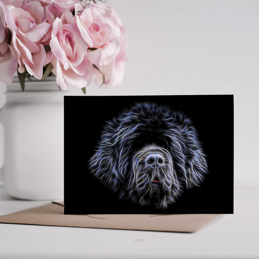 Newfoundland Blank Birthday Greeting Card with Stunning Fractal Art Design