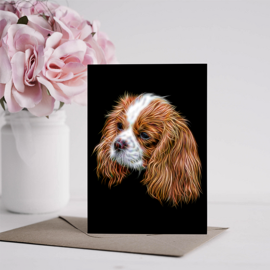 Blenheim Cavalier King Charles Spaniel Greeting Card Blank Inside for Birthdays or any other Occasion